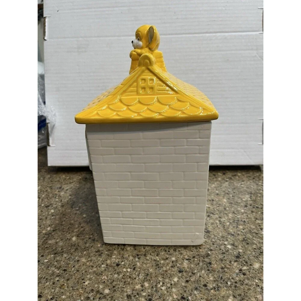 Vintage Animal House Cookie Jar Cat Dog Ceramic Kitchen Canister